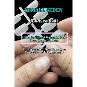 Easy Beauty 100 Adet Jel Tips XSMALL Beden KÜT ÇOK KISA Takma Tırnak Seti. Özel Kutuda. Yapıştırıcı Hediyeli