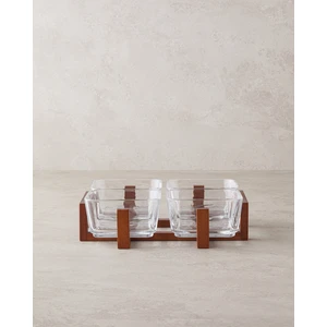 Dainty Ahşap-Cam 5 Parça Sunumluk 10X5 cm Şeffaf