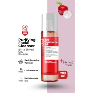 Green Label Purifying Facial Cleanser-elma Sirkesi Kolajen Özlü Canlandırıcı Arındırıcı Yüz Temizleme Jeli 200ml