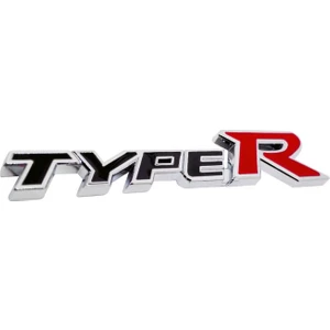 Type R Plastik Krom Arma Logo Bagaj Etiketi Sticker