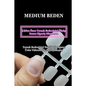 Easy Beauty 100 Adet Jel Tips MEDIUM OVAL-KARE KISA Takma Tırnak Seti. Özel Kutuda ve Yapıştırıcı Hediyeli