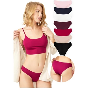 Basic Iz Yapmayan Lazer Kesim Kadın Bikini Külot 7'li Paket - 2