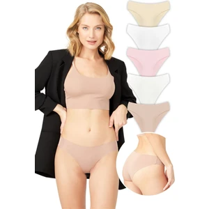 Basic Iz Yapmayan Lazer Kesim Kadın Bikini Külot 5'li Paket