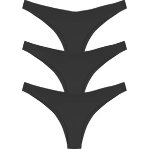 Basic Iz Yapmayan Lazer Kesim Kadın Bikini Külot 3'lü Paket - 6