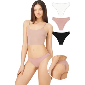Pamuklu Basic Kadın Brezilya Külot 3'lü Paket - 4