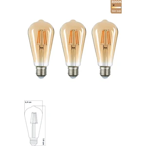 LED E27 ST64 Ampul 6W 2500K (Gün Işığı) Erd-81