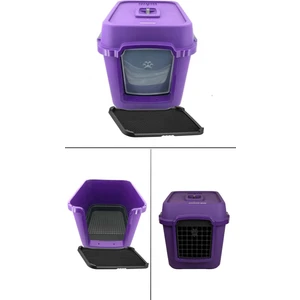 Alfa Xxl 3 Fonksiyonlu Ultra Lüx Kapalı Kedi Tuvaleti ve Kedi , Köpek Taşıma Çantası 67 x 52 x 51 cm
