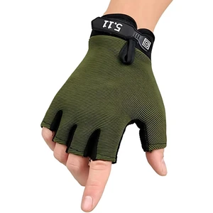 Single Sword Tactical Taktik Eldiven Yarım Parmak Asker Polis Dağcı Avcı Sporcu Eldiveni - Haki