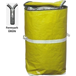 Jokey Kırtasiye Ev İş Tekstil Taşıma Branda Kapaklı Çuval Torbası Fermuarlı 1 mt x40+50 cm - SARI