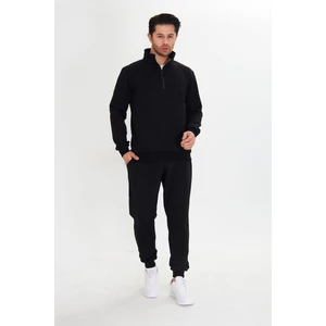 Marco Ferry Yarım Fermuarlı Pamuklu Erkek Eşofman Takımı Siyah 5709-S
