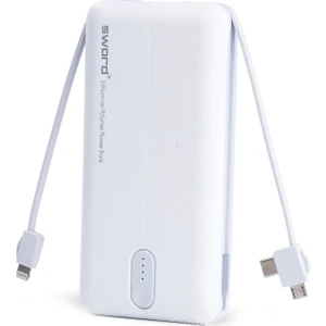 20.000mAh Kendinden Kablolu Hızlı Güvenli Şarj Taşınabilir Powerbank Apple iPhone,android Uyumlu SW-20PO3