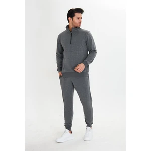 Marco Ferry Yarım Fermuarlı Pamuklu Erkek Eşofman Takımı Antrasit 5709-A