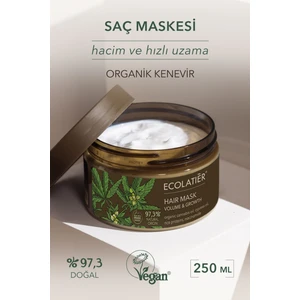Saç Bakım Maskesi Hacim Ve Hızlı Uzama Organik Kenevir Yağı, Nemlendirici, Onarıcı 250 ml