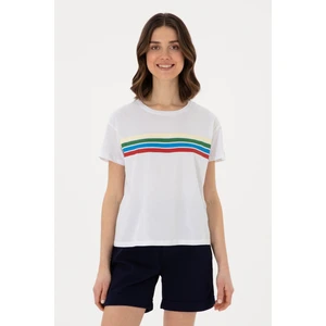 U.S. Polo Assn. Kadın Beyaz Tişört 50308639-VR013