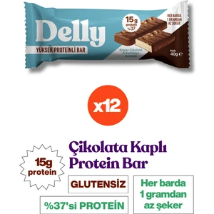 Beyaz Çikolata ve Kurabiye Aromalı, Çikolata Kaplı, Yüksek Protein Bar 40G