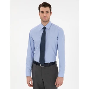 Pierre Cardin Erkek Mavi Slim Fit Uzun Kollu Basic Gömlek 50307297-VR036
