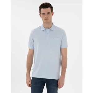 Pierre Cardin Erkek Açık Mavi Regular Fit Kıvrılmaz Polo Yaka Basic Tişört 50302538-VR003