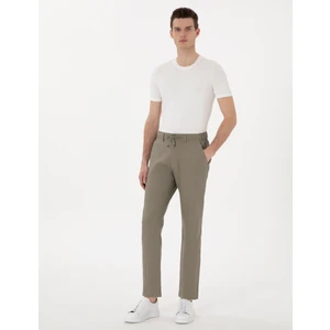 Pierre Cardin Erkek Haki Carrot Fit %100 Keten Kanvas Pantolon 50301811-VR027
