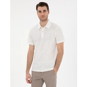 Pierre Cardin Erkek Ekru Slim Fit Polo Yaka Tişört 50307581-VR019