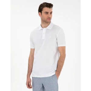 Pierre Cardin Erkek Beyaz Slim Fit Kıvrılmaz Polo Yaka Basic Tişört 50302561-VR013