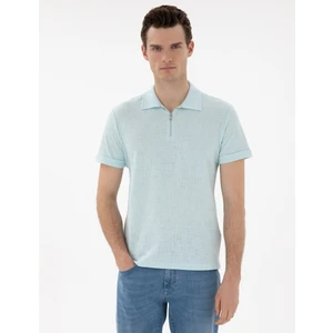 Pierre Cardin Erkek Su Yeşili Slim Fit Tişört 50302586-VR048