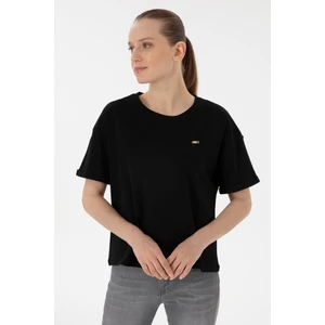 U.S. Polo Assn. Kadın Siyah Tişört 50305822-VR046