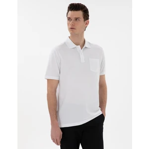 Pierre Cardin Erkek Beyaz Regular Fit Kıvrılmaz Polo Yaka Basic Tişört 50302538-VR013