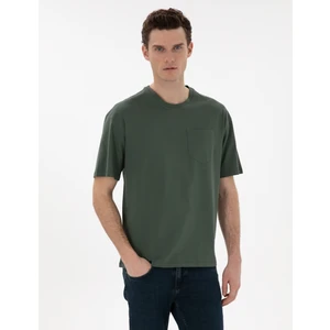 Pierre Cardin Erkek Koyu Yeşil Comfort Fit Basic Tişört 50306991-VR079