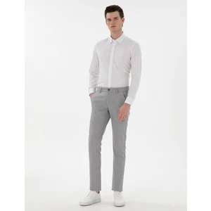 Pierre Cardin Erkek Gri Slim Fit Beli Lastikli Kanvas Pantolon 50301791-VR024