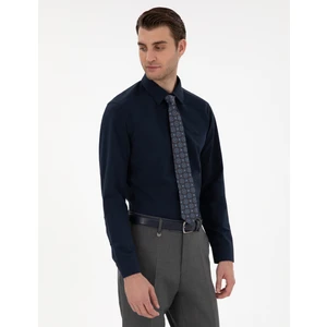 Pierre Cardin Erkek Lacivert Slim Fit Uzun Kollu Basic Gömlek 50307297-VR033