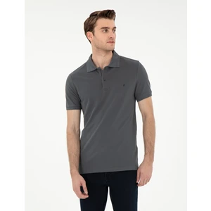 Pierre Cardin Erkek Antrasit Slim Fit %100 Pamuk Polo Yaka Basic Tişört 50306448-VR006