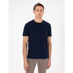 Pierre Cardin Erkek Lacivert %100 Pamuk Slim Fit Bisiklet Yaka Basic Tişört 50306980-VR033