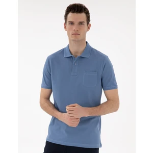 Pierre Cardin Erkek Mavi Regular Fit Kıvrılmaz Polo Yaka Basic Tişört 50302538-VR036