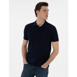 Pierre Cardin Erkek Lacivert Slim Fit Kıvrılmaz Polo Yaka Basic Tişört 50302561-VR033