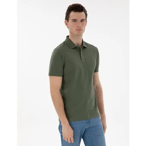Pierre Cardin Erkek Haki Slim Fit Kıvrılmaz Polo Yaka Basic Tişört 50302561-VR027