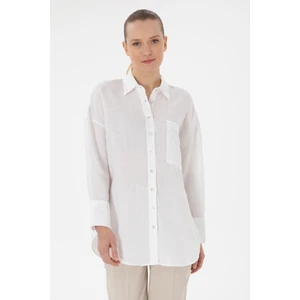 U.S. Polo Assn. Kadın Beyaz Gömlek Desenli 50299794-VR013
