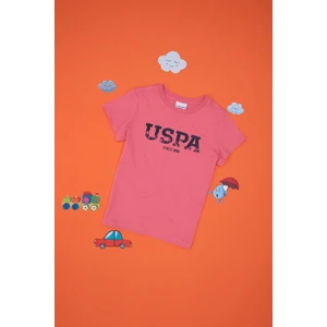 U.S. Polo Assn. Erkek Çocuk Pembe Basic Bisiklet Yaka Tişört 50306512-VR167