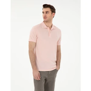 Pierre Cardin Erkek Pudra Slim Fit %100 Pamuk Polo Yaka Basic Tişört 50306448-VR042
