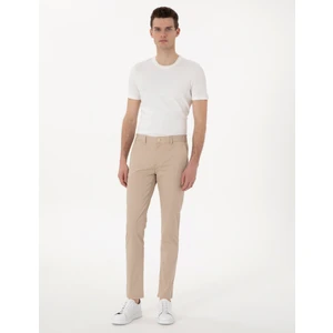 Pierre Cardin Erkek Bej Slim Fit Beli Lastikli Kanvas Pantolon 50301759-VR011