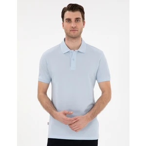 Pierre Cardin Erkek Açık Mavi Slim Fit Kıvrılmaz Polo Yaka Basic Tişört 50302561-VR003
