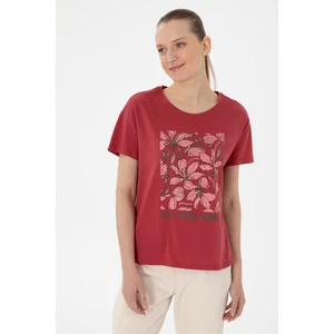 U.S. Polo Assn. Kadın Vişne Tişört 50299765-VR223