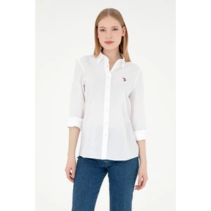 U.S. Polo Assn. Kadın Beyaz Gömlek Basic 50298098-VR013