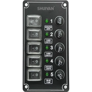 5'li Switch Panel Izoleli Sigorta Paneli