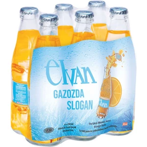 Gazoz Portakallı 250 ml 6&prime;lı Paket Cam Şişe