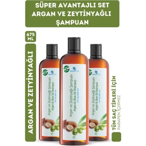 Hunca Care Argan ve Zeytinyağlı Şampuan  3 Adet x 675 ml