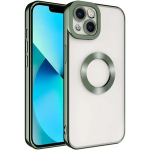 Apple iPhone 14 Plus Uyumlu Kamera Korumalı Logo Gösteren Zore Omega Kapak-Yeşil