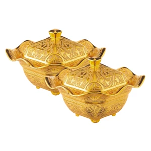 2 Adet Lalegül Kapaklı Küçük Boy Metal Şekerlik (029-2)