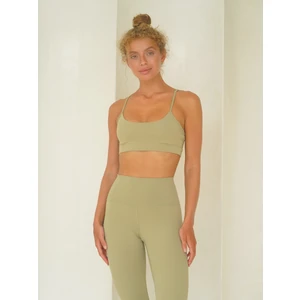 Fold Kaplı Spor Soft Haki Crop