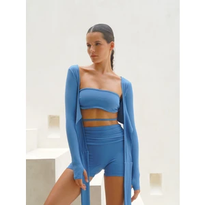 Dhyana Büzgü Detay Kısa Mavi Şort