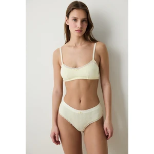 Pointelle Mini Açık Sarı Sütyen